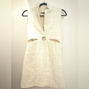 Ivory Sleeveless Cutout Dress